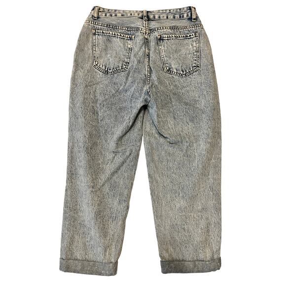 PETITE High Waist Ripped Roll Up Hem Straight Leg Jeans - Picture 5 of 6